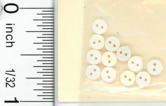Dollhouse Miniature Set Of 12 White Buttons | 4mm By Multi Minis