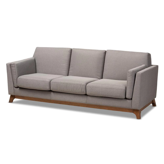 Baxton Studio Sava Midcentury Gray Polyester/Blend Sofa | 150-8762-LW