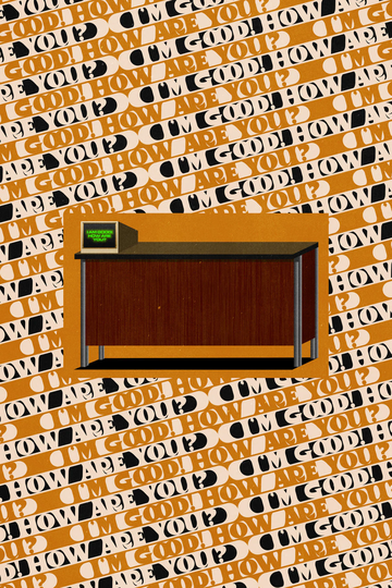 I'm Good How Are You? Retro Midcentury Modern Scifi Dystopia Atompunk Original Poster