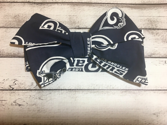 Los Angeles Rams Inspired Football Hair Headwrap Headband Toddler Bows Big Bow Baby Infant Little Girl Newborn Headwraps Bummies