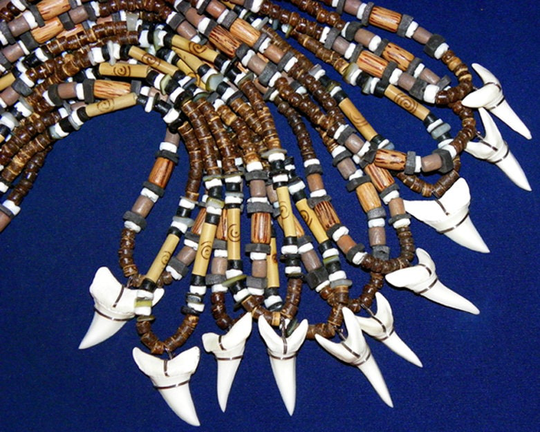 Wholesale Real Mako Reef Shark Teeth Tooth Necklace 18" | 1-1/2" Tooth Each