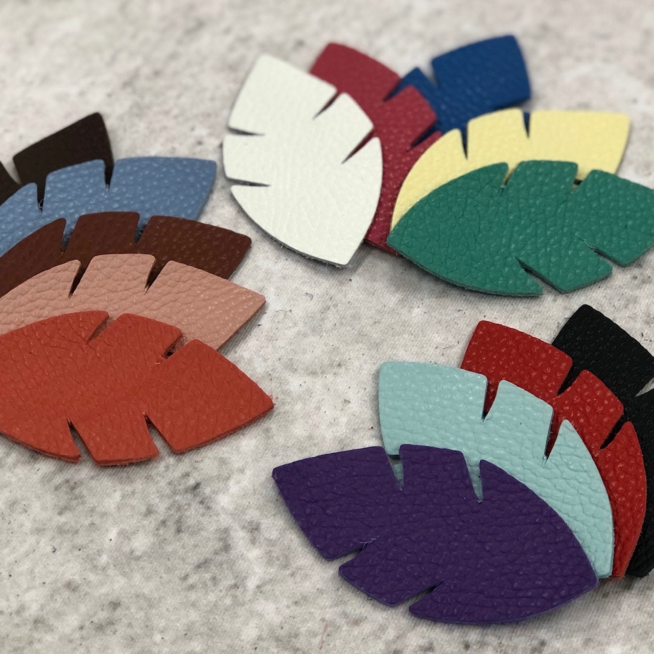 Genuine Leather, Solid Color, Palm Leaf Earring Blank, Pebble Grain, Assorted Colors, Tried N True, Diy Blanks, The Leather Guy