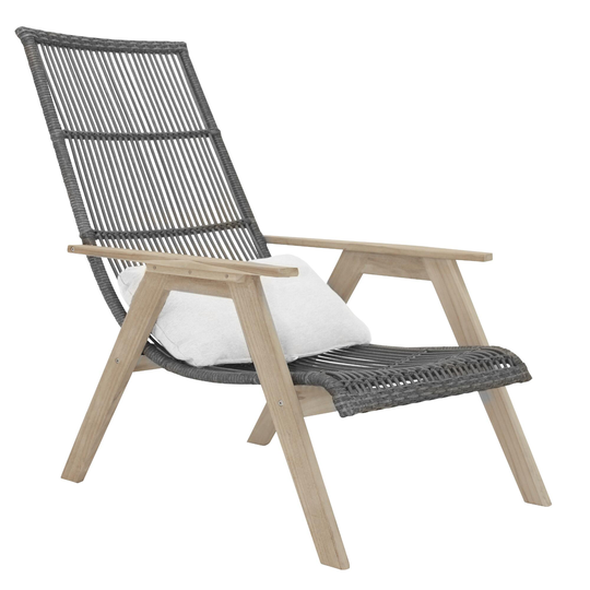 Gray All Weather and Teak Hakui Outdoor Patio Chair Set Of 2 - Resin by World Market