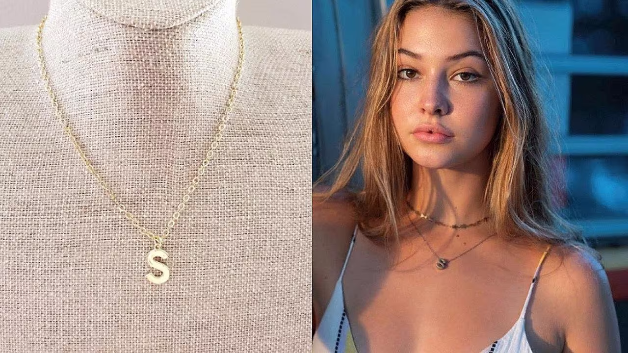 Letter Gold Chain Necklace Plated Charm Letters Gift For Her Obx Inspired