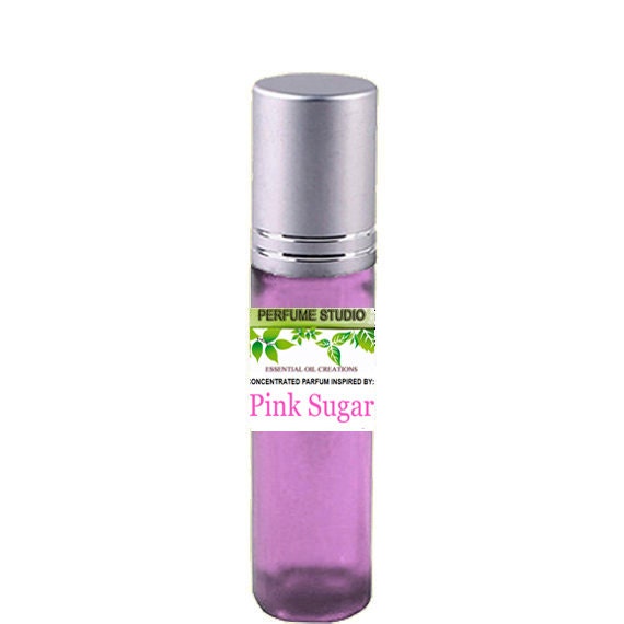 Pink Sugar Custom Blend Oill With Similar Notes To Perfume For Women in A 10Ml Purple Glass Roller Bottle, Silver Cap