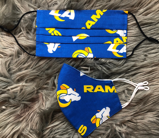 La Rams Face Mask, Reusable & Washable, With Filter Pocket, Adjustable Straps, Sports, Team, Los Angeles, Football, Super Bowl, Nfl