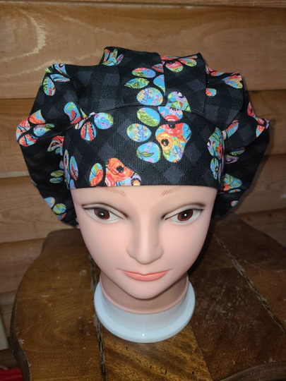 Beautiful Paw Prints Surgical Scrub Bouffant Hat