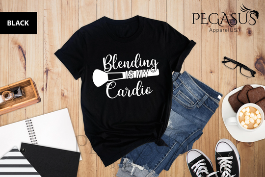 Blending Is My Cardio Shirt, Makeup Artist Lover Gift, Lipstick Foundation Eyeliner, Gift