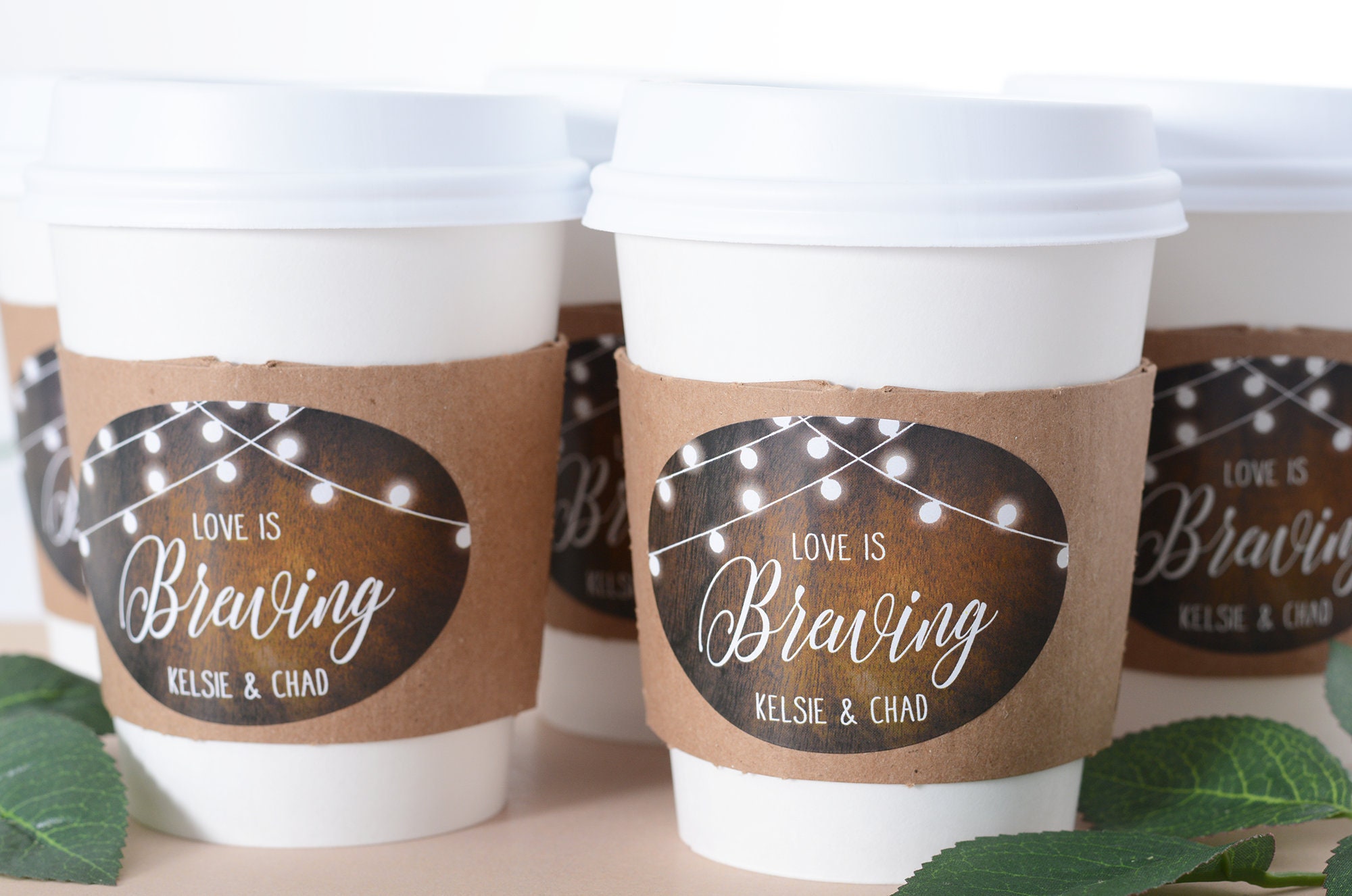 Wedding Coffee Cups - Bar Hot Chocolate Beverage Supplies Labels Cup Sleeves #wdicf-263