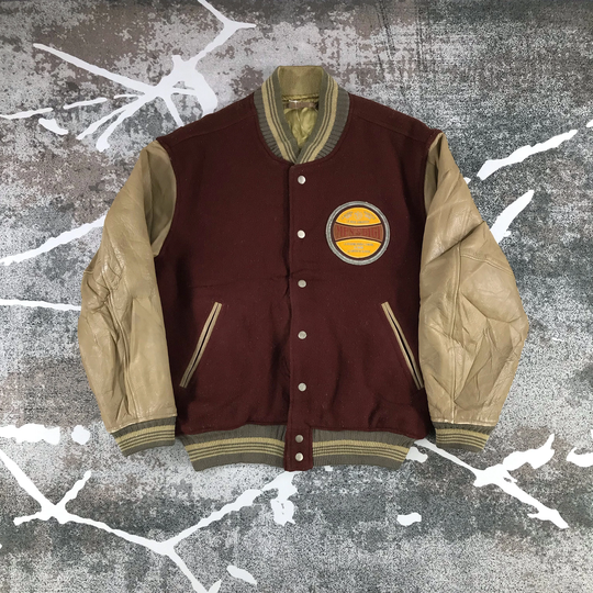 Vintage Men's Bigi Varsity Jacket Letterman Leather Street Wear Size Large