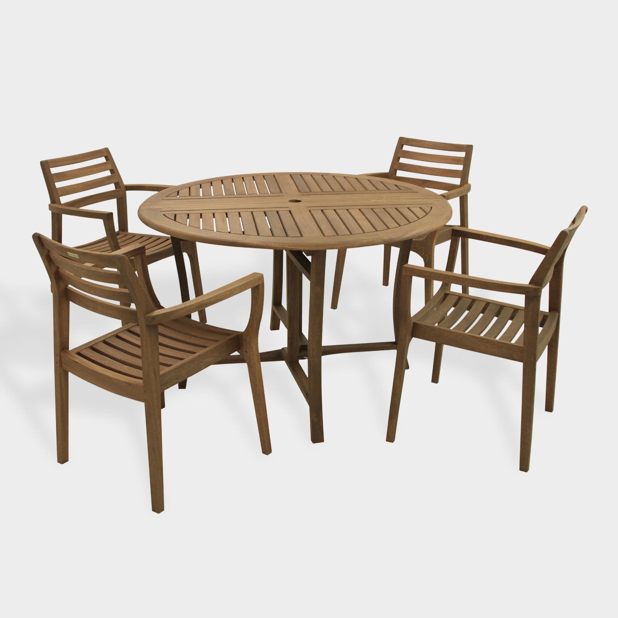 Round Wood Danner Outdoor Patio Dining Collection by World Market