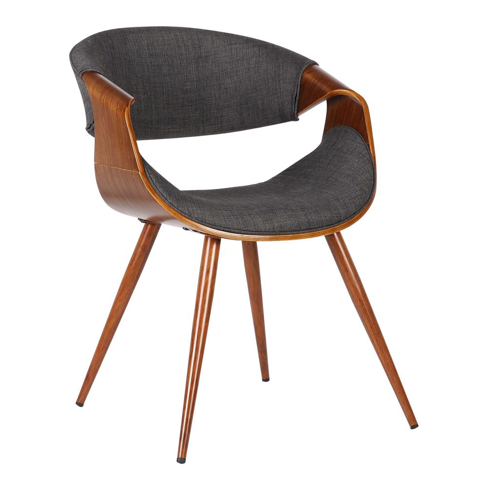 Armen Living Butterfly Contemporary/Modern Polyester/Polyester Blend Upholstered Dining Arm Chair (Wood Frame) in Black | LCBUCHWACH