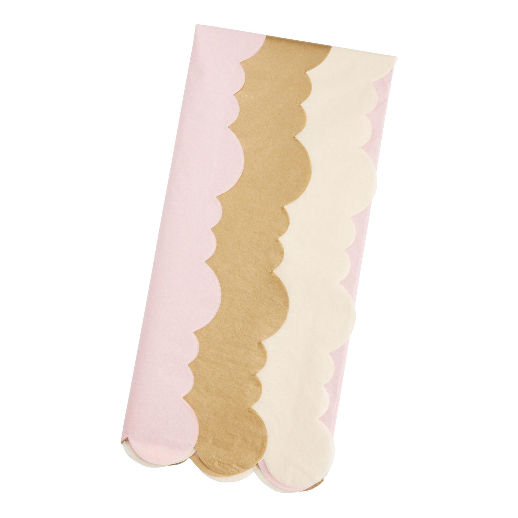 Pink, Gold And Cream Scalloped Tissue Paper Set of 2 by World Market