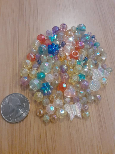 20Gr/Bag Transparent Ab Color Acrylic Small Mix Beads, Bead Soup Mix, Resin Jewelry Making Supplies