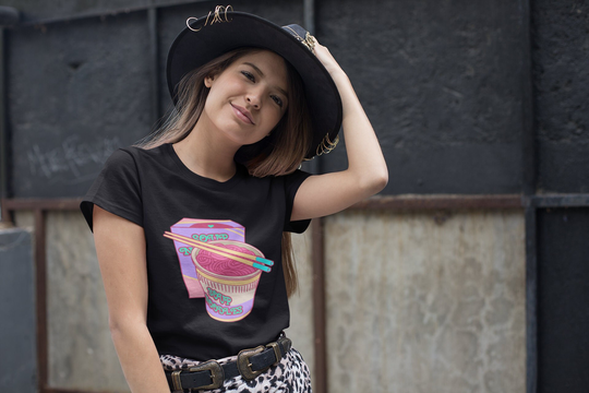 Kawaii Ramen Noodles Unisex Tee Shirt | Noodle Graphic Design Funny Foodie Gift
