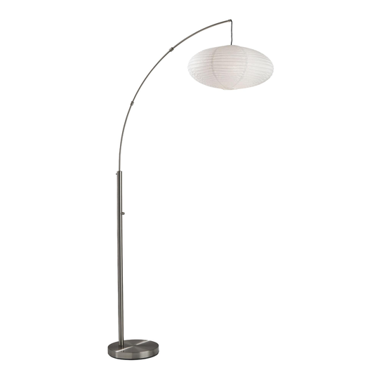 Metal And Paper Shade Corinne Arc Floor Lamp: Metallic by World Market