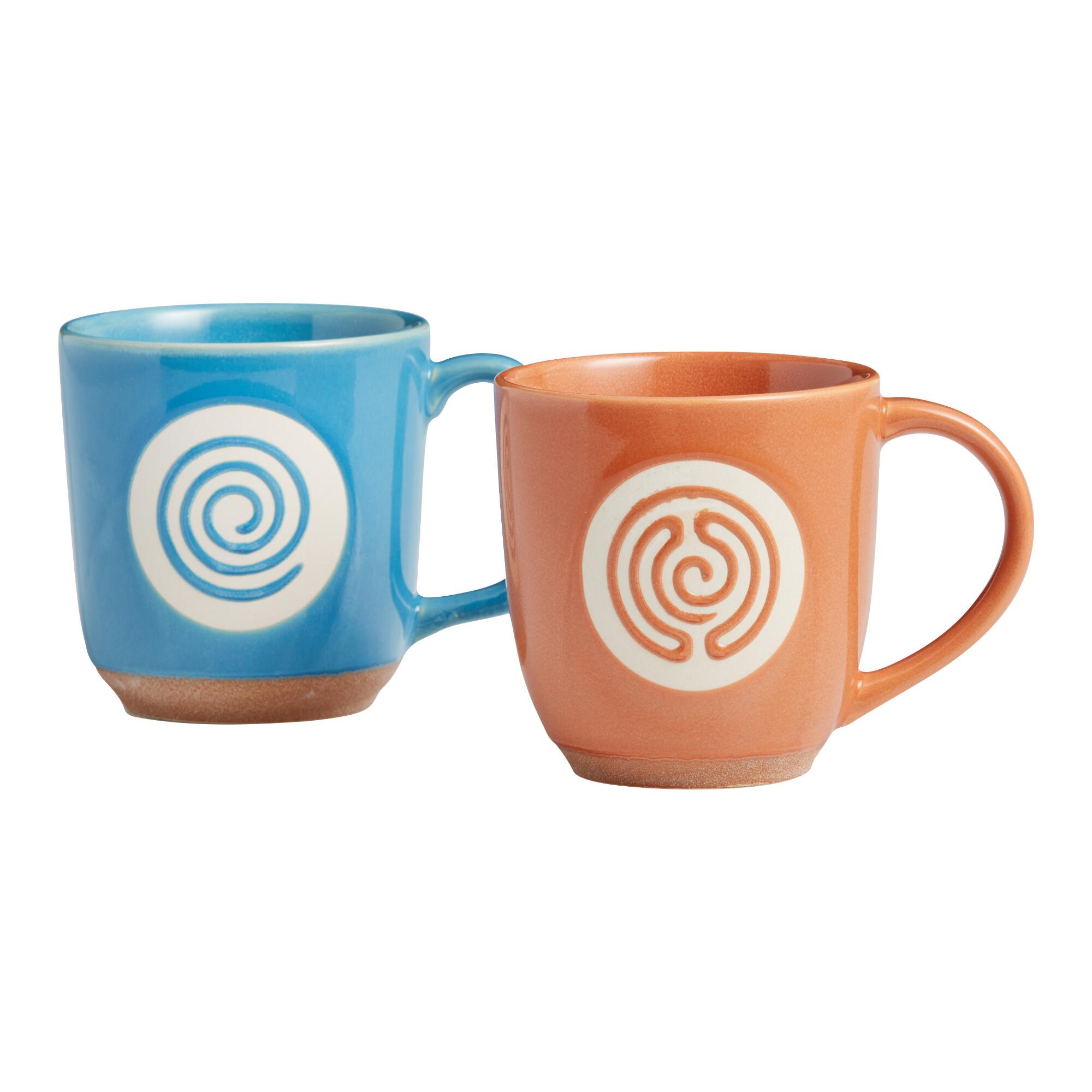 Wax Resist Meditation Mug: Orange - Stoneware by World Market