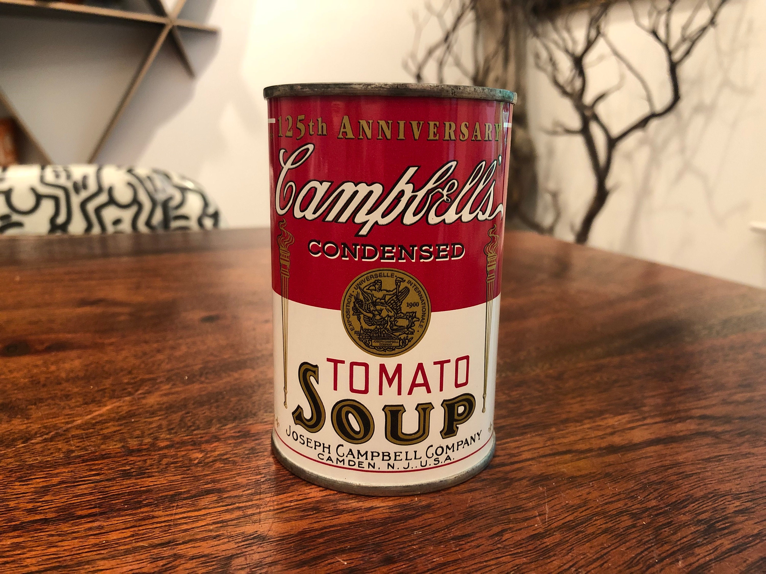 Vintage C. 1994 Campbell's Tomato Soup 125Th Anniversary Metal Can Piggy Bank - Pop Art
