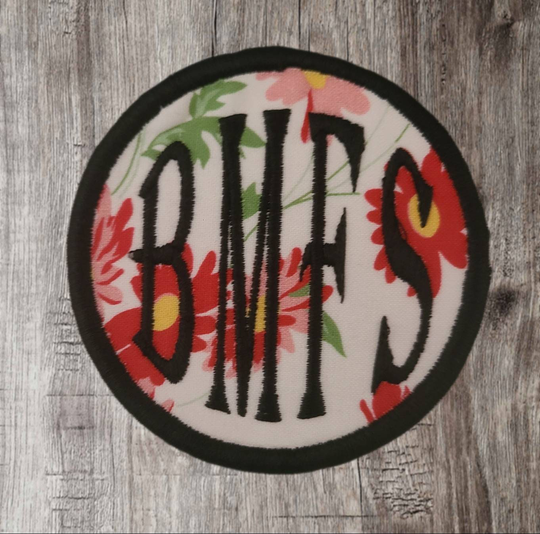 Bmfs Patch, Red Daisy, Homemade Embroidered, Bluegrass Gift