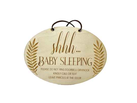 Baby Is Sleeping | Do Not Disturb Working From Home Shower Gift Door Hanger