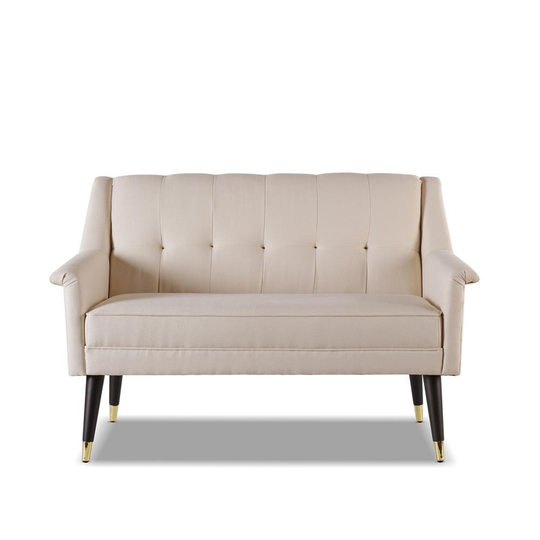 Jennifer Taylor Home Dinah Glam Sky Neutral Beige Dye Polyester/Blend Settee in Off-White | S61320-970