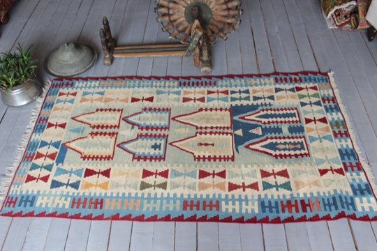 3'1"x5'5" Ft Vintage Yahyali Kilim Rug, Turkish Anatolian Bohemian Ethnic Rug