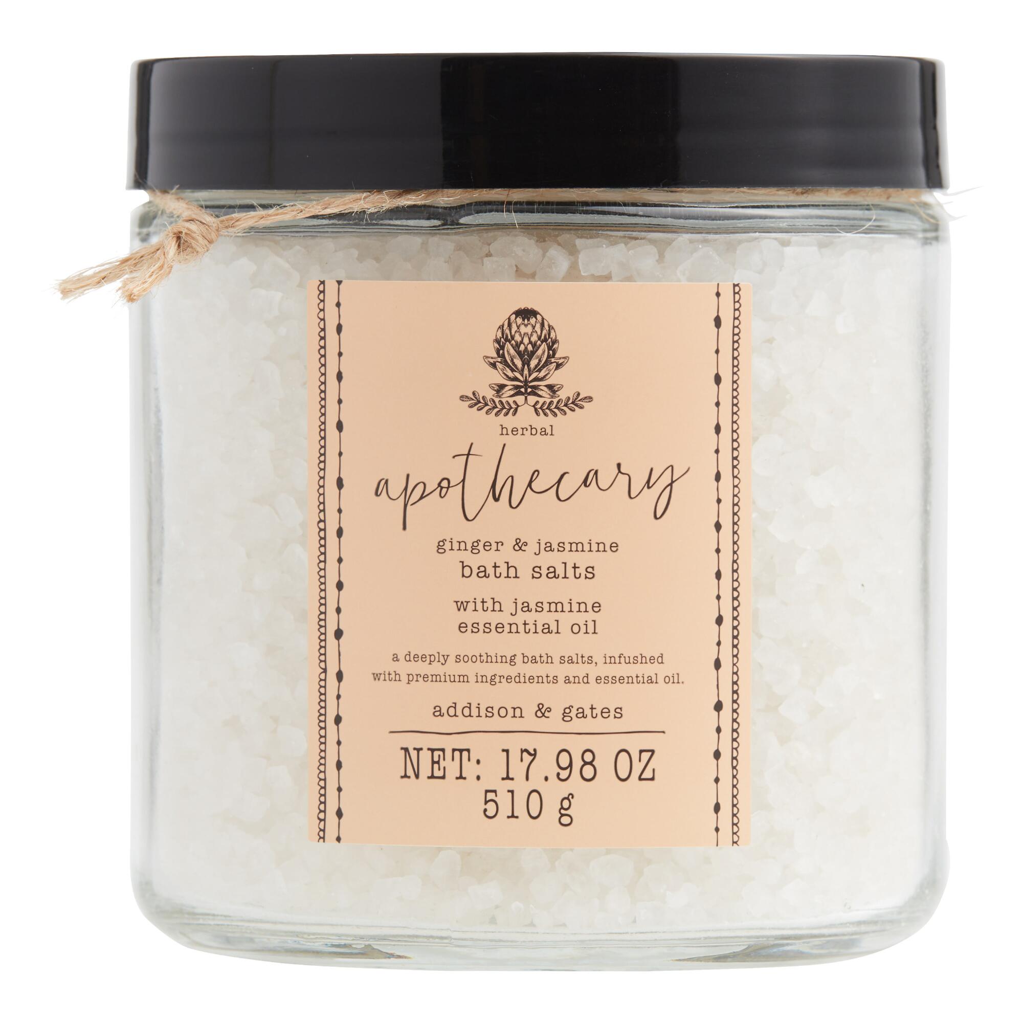 Home Apothecary Ginger & Jasmine Bath Salts: Orange - Glass by World Market