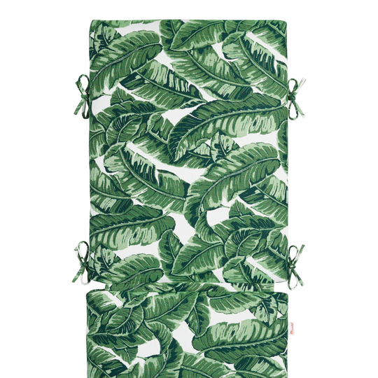 Sunbrella Tropical Leaf Outdoor Patio Chaise Lounge Cushion: Green - Acrylic by World Market