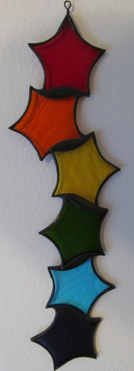 Rainbow Stars Stained Glass Suncatcher | Made To Order