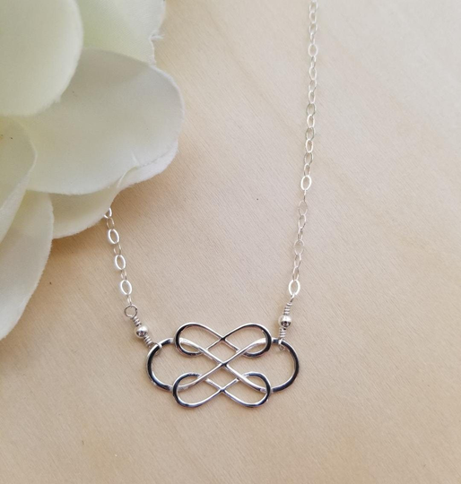 Infinity Necklace, Gift For Best Friend, Everyday Sterling Silver Maid Of Honor Sister Gift, Women
