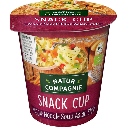 NaturCompagnie Snack Cup Veggie Noodle Soup Asian Style, 55g