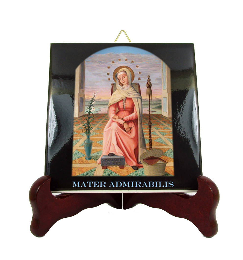 Virgin Mary Icon - Mother Most Admirable Catholic On Tile Mater Admirabilis Art Gifts Religious
