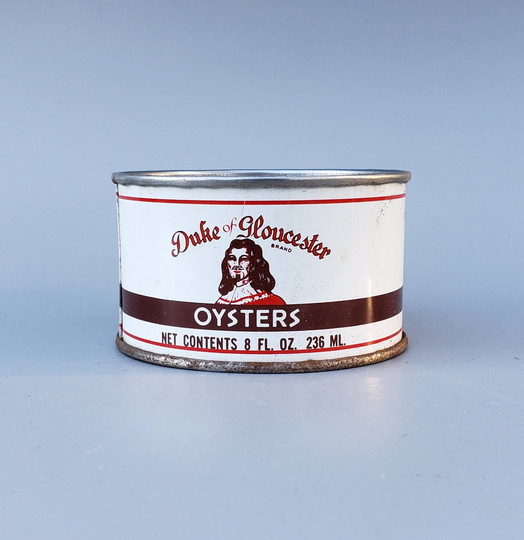 Oyster Tin Advertising Can Duke Of Gloucester 8 Ounce Hayes Virginia Cavalier Vintage