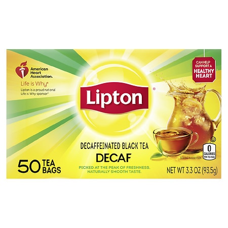 Lipton Decaffeinated Black Tea Bags - 50.0 ea