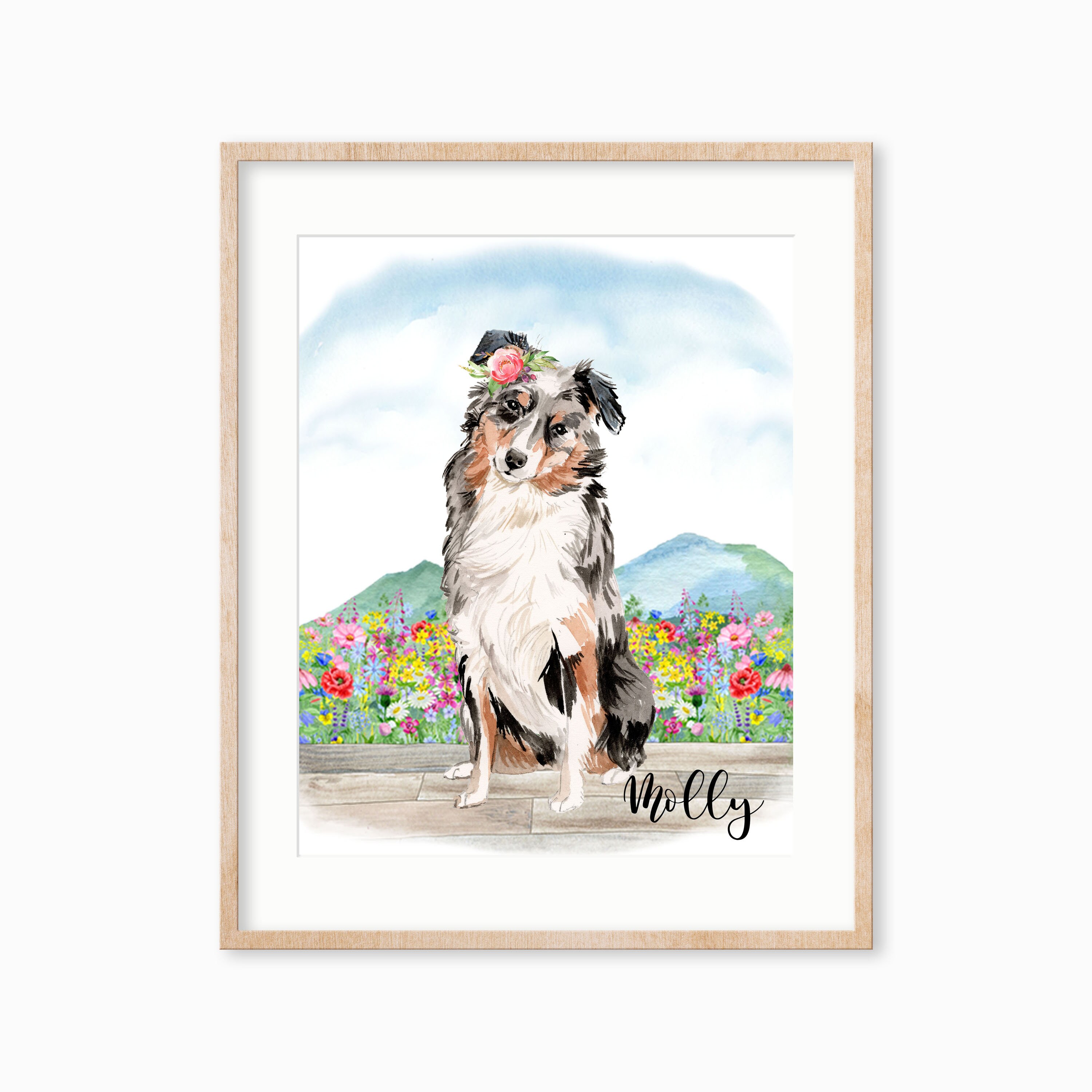 Personalized Pet Print, Dog Lover Gift, Custom Portrait, Remembrance Mom Wall Art, Christmas Gift For