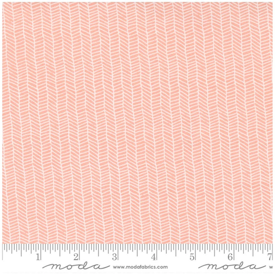 Love Note Herringbone Blender Stripe Sweet Pink 1/2 Yard Cut | Lella Boutique Moda 5154 16