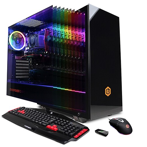 CyberPowerPC Gamer Master GMA600 Gaming Desktop Computer, AMD Ryzen 3 2300X, 8GB RAM, 1 TB Hard Drive + 120GB SSD