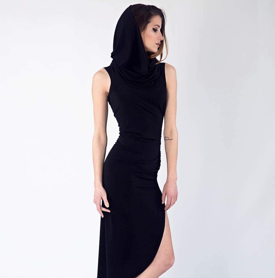 Little Black Dress With Hoodie, Pencil Dress, Party