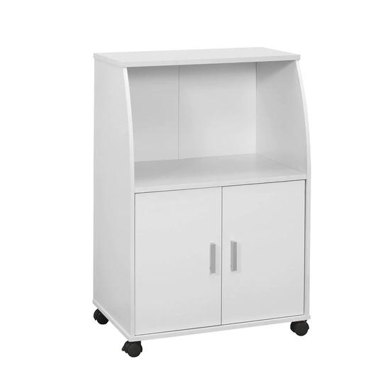 Monarch Specialties White Wood Base with Composite Laminate Top Rolling Microwave Cart (15-in x 22-in 22-in x 33-in) | I 3139