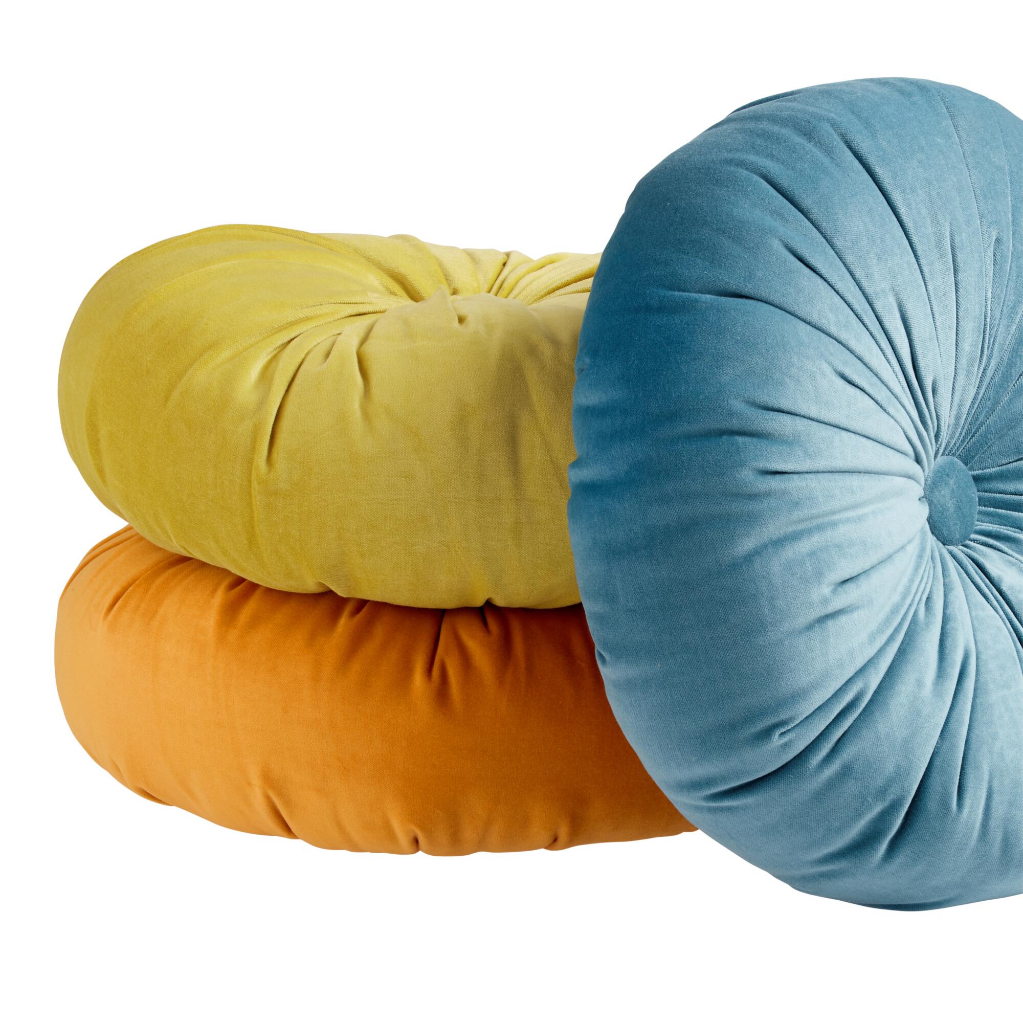 Round Tufted Velvet Throw Pillow: Red by World Market