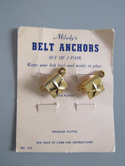 Vintage Milady's Belt Anchors On Original Card Free Shipping