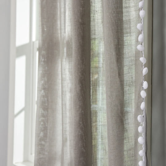 allen + roth 63-in Grey Polyester Blend Light Filtering Back Tab Single Curtain Panel in Gray | X854.07363ZBG