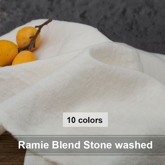 10 Colors Heavy Ramie Blend Fabric Solid Tencel For Garment - 1/2 Yard