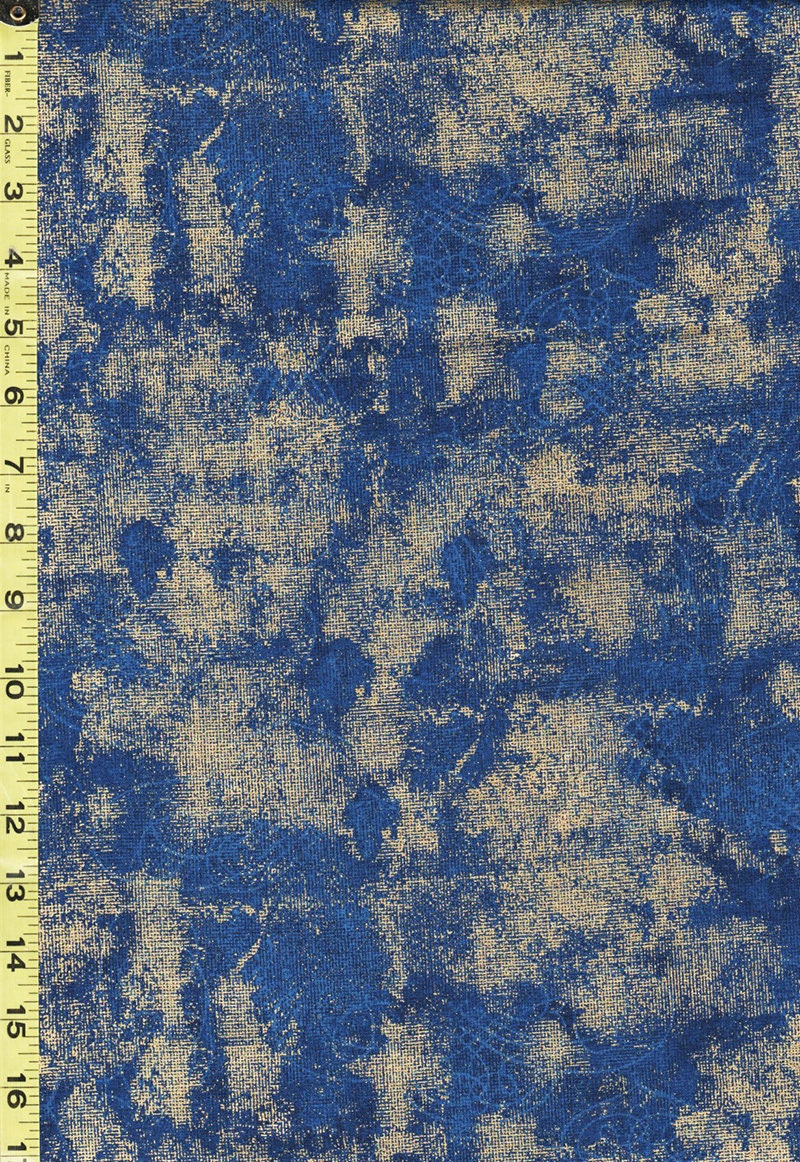 Metallic Blender - Winter's Grandeur Blue & Gold Axbm-19330-9 Navy | Royal Blue By The Half Yard