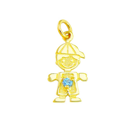 Kidbs10Z 10K, 14K Gold 11mm Baby Size With Cz On Kids Charm & Boy Pendant