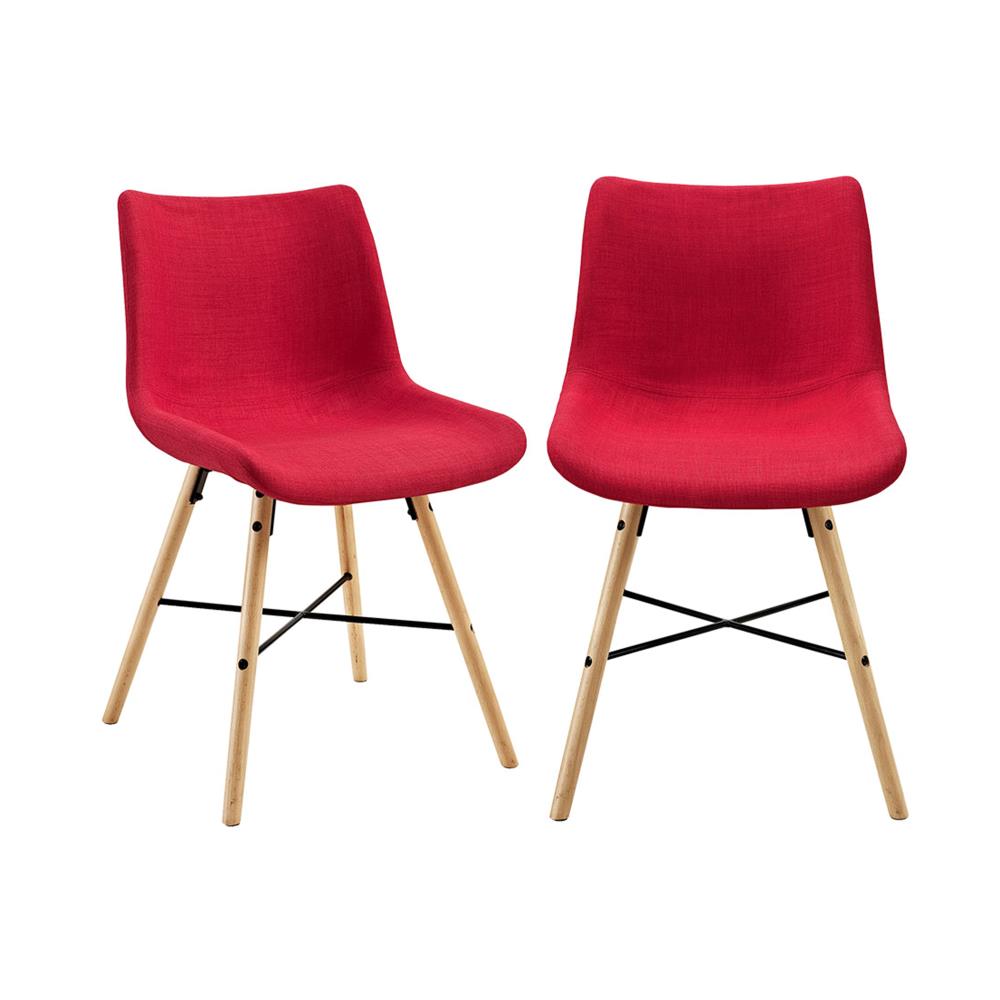 Walker Edison Contemporary/Modern Polyester/Polyester Blend Upholstered Dining Side Chair (Wood Frame) | LWH18SNO2RD
