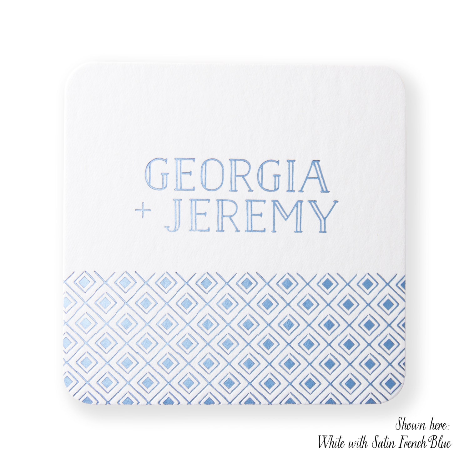 Diamond Pattern with Names Coasters - Wedding Coaster, Favor, Decor, Hostess Gift, Personalized Boho Wedding, Geometric
