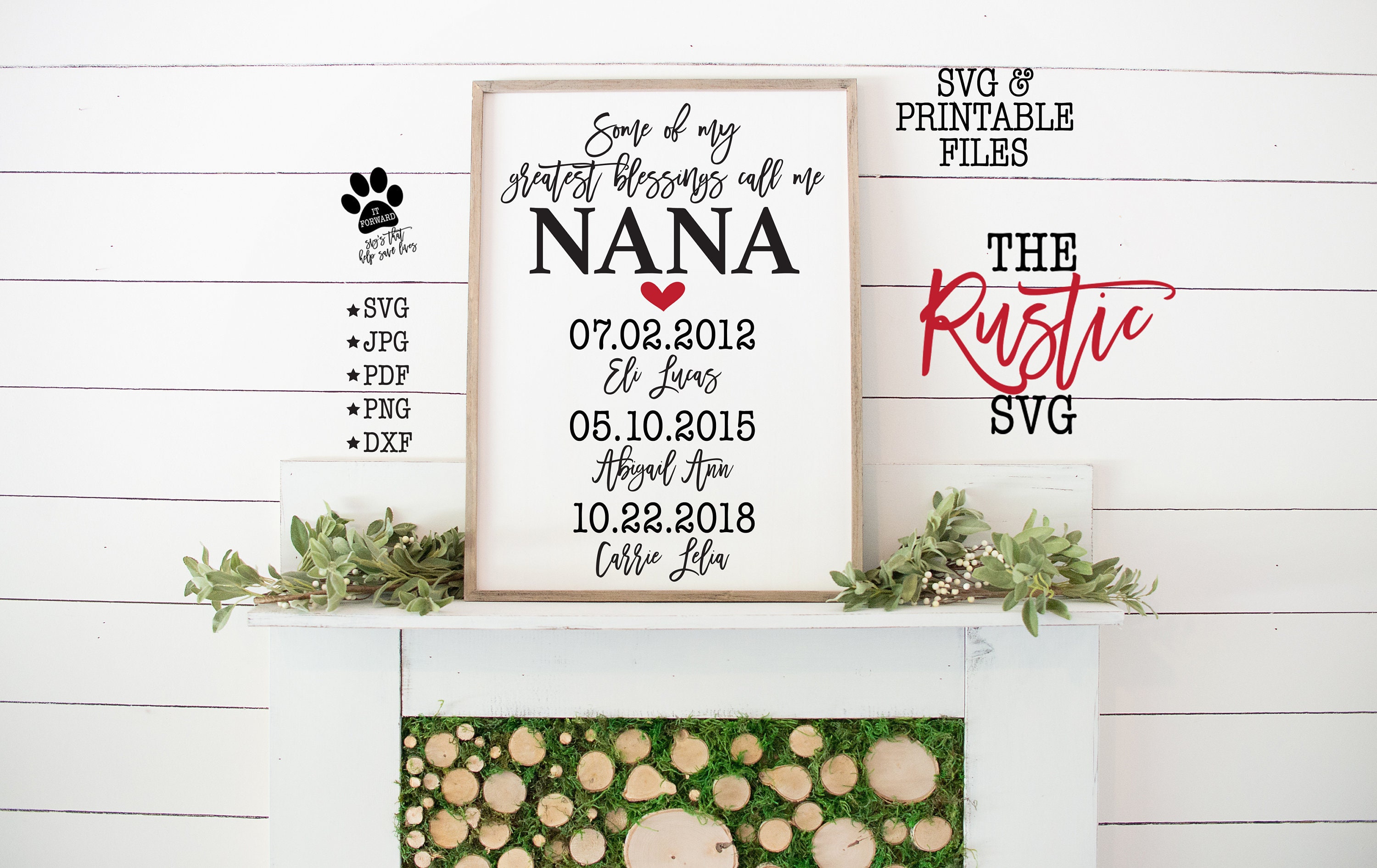 Some Of My Greatest Blessings Call Me Nana, Names Sign, Nana Sign With Names, Gift, Gift For Mother's Day Svg, Cricut, 002