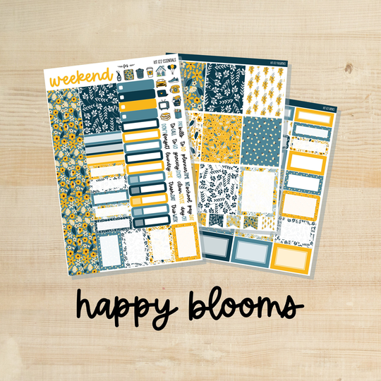 Kit-122 || Happy Blooms Weekly Planner Kit For Erin Condren, Plum Paper, Makselife & More