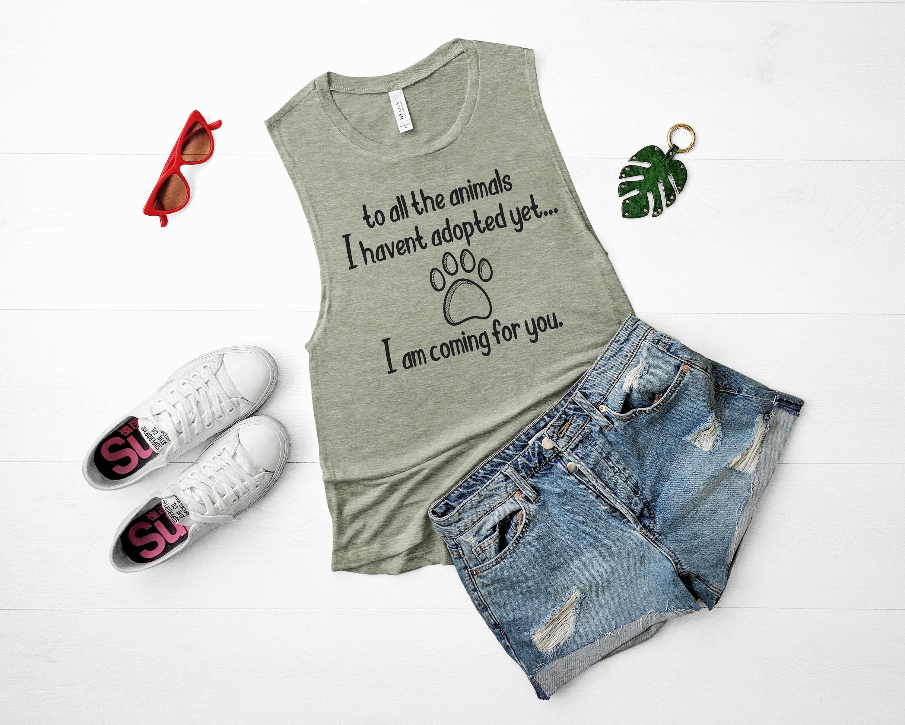 To All The Dogs I Haven't Adopted Yet - Dog Rescue Tank Top Rescue Animals -Animal Lover Muscle Womens